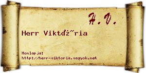 Herr Viktória névjegykártya